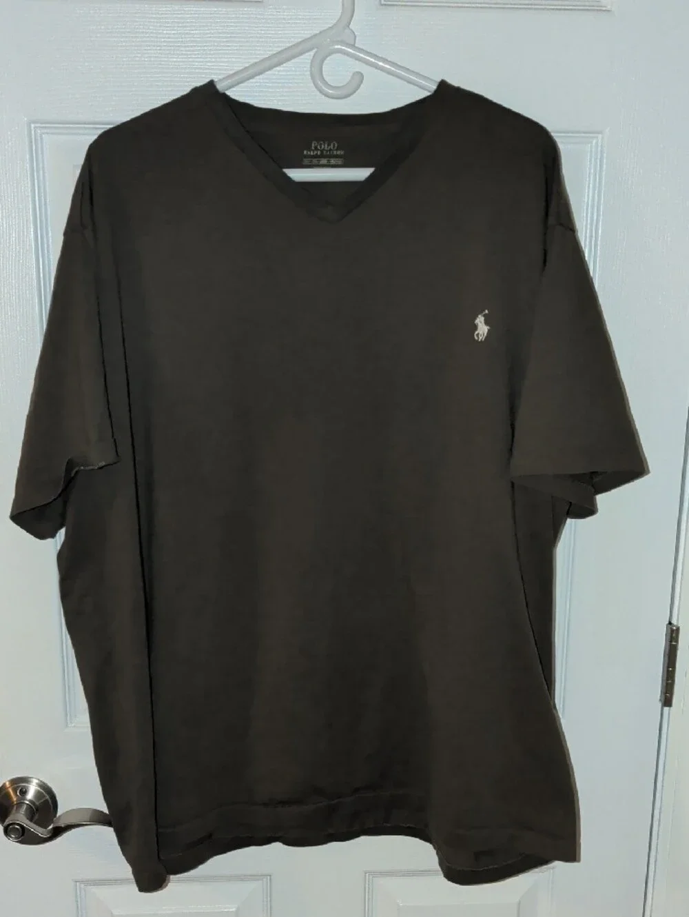 Polo by Ralph Lauren Olive V-Neck Short Sleeve Tee with Embroidered Pony